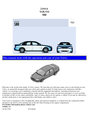 2004 Volvo S80 Owners Manual